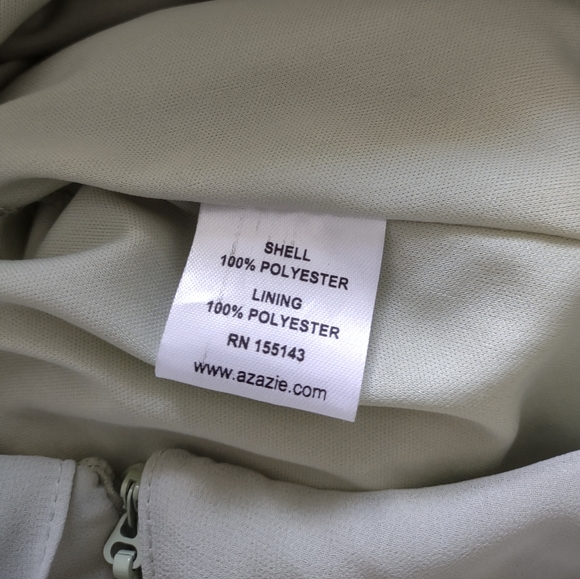 New🎀Plus size Azazie Rita dusty sage flowy chiffon asymmetric tiered Beads - Picture 7 of 10